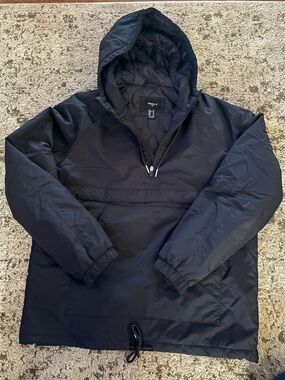 Forever 21 Black Hooded Pullover Jacket
